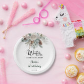 エバーグリーンウィンターオネダーランドファースト誕生日 ペーパープレート (パーティー)