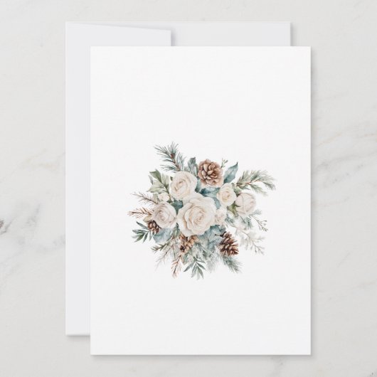 エバーグリーンウィンターオネダーランドファースト誕生日 招待状 (裏面)