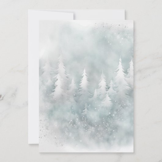 エバーグリーンウィンターオネダーランドファースト誕生日 招待状 (裏面)