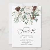 エバーグリーンウィンタースウィート16誕生祝い 招待状 (正面)