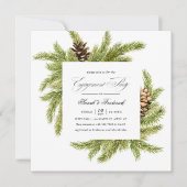 エバーグリーンウィンターパインズホリデー婚約パーティ 招待状 (正面)