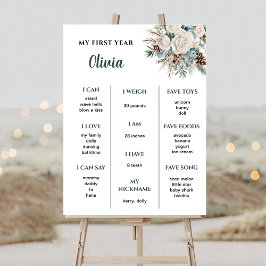 エバーグリーンウィンターファースト誕生日マイルストーン ポスター