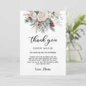 エバーグリーンウィンターファースト誕生日 サンキューカード (スタンド正面)