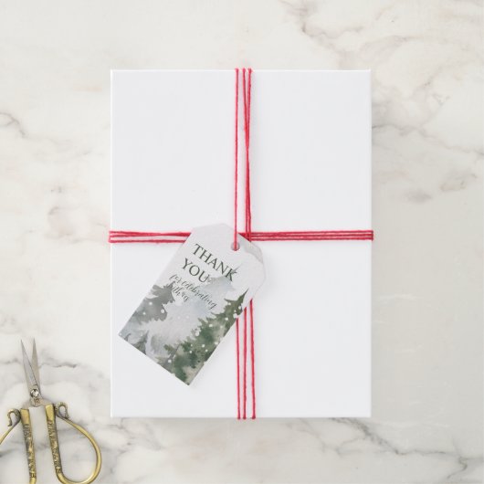 エバーグリーンウィンターフォレスト ギフトタグ (より糸付き)