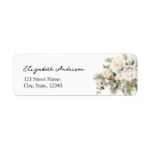 エバーグリーンウィンターフローラブライダルシャワーリターン ラベル (正面)