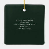 エバーグリーンウィンターボタニカルクリスマスフォト セラミックオーナメント (裏面)