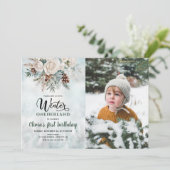 エバーグリーンウィンターOnederland最初の誕生日写真 招待状 (スタンド正面)