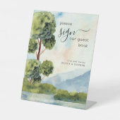 エバーグリーンウォーター結婚カラーズゲストブック 台座サイン (正面)