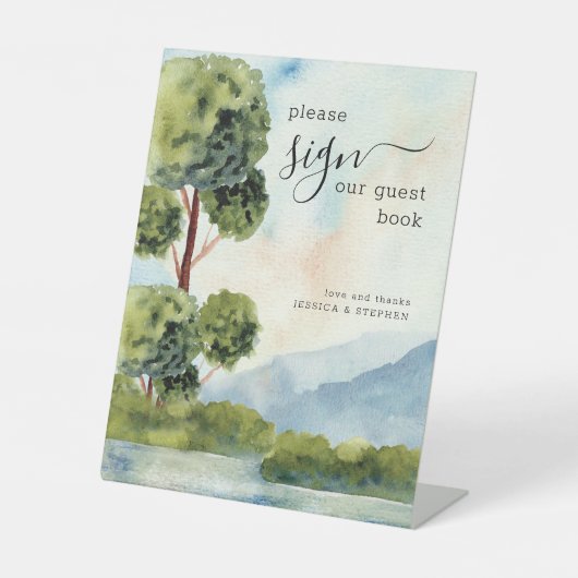 エバーグリーンウォーター結婚カラーズゲストブック 台座サイン (正面)