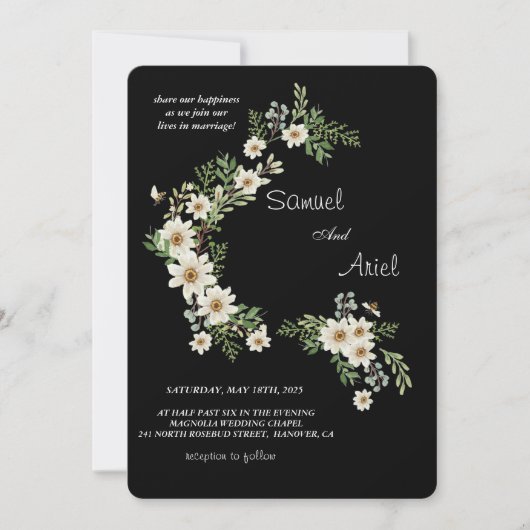 エバーグリーンエレガンス結婚式招待状 招待状 (正面)