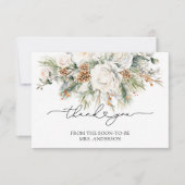 エバーグリーンエレガントウィンターブライダルシャワーありがとう カード (正面)