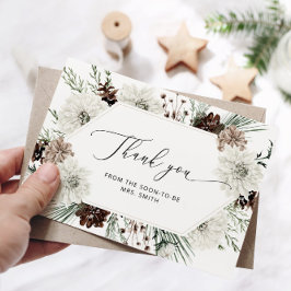 エバーグリーンエレガントブライダルシャワーサンキューカード カード