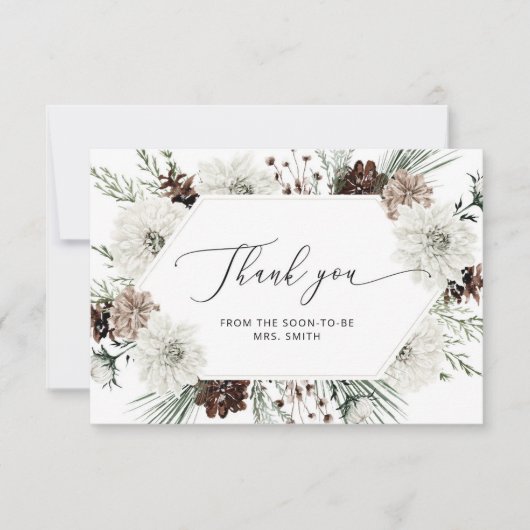 エバーグリーンエレガントブライダルシャワーサンキューカード カード (正面)