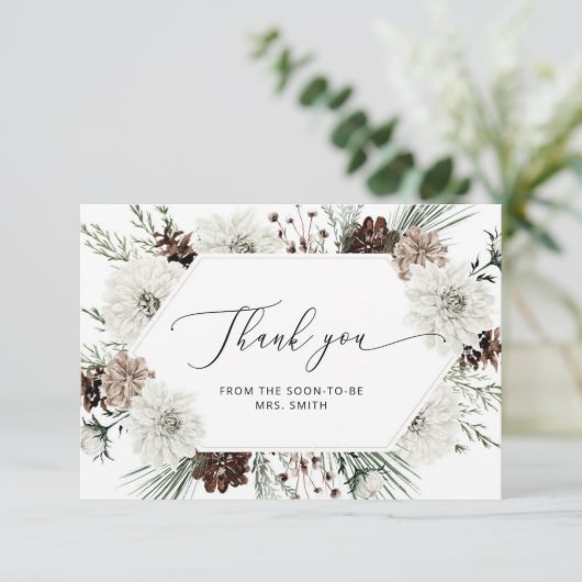 エバーグリーンエレガントブライダルシャワーサンキューカード カード (スタンド正面)