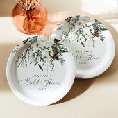 エバーグリーンエレガントブライダルシャワー ペーパープレート