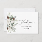 エバーグリーンエレガント冬の赤ん感謝してい坊のシャワー カード (正面)