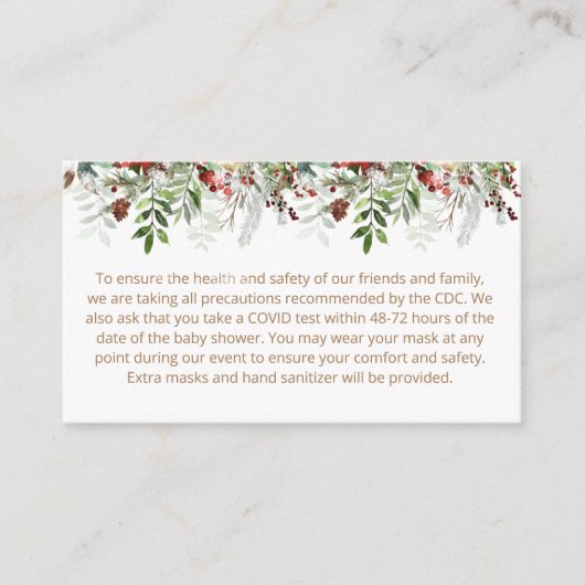 エバーグリーンカスタムクリスマスのメモ囲いカード。 エンクロージャーカード (正面)