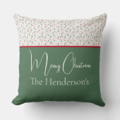 エバーグリーンカラーブロックパターンホリデー クッション (正面)