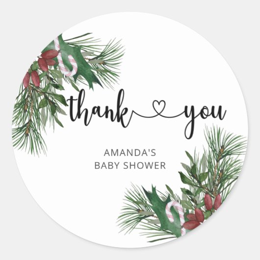 エバーグリーンクリスマスサンタ ラウンドシール (正面)