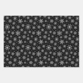 エバーグリーンクリスマススノーフレークレッドグリーンブラック ラッピングペーパーシート (正面3)