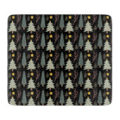 エバーグリーンクリスマスツリーパターン居心地の良い冬林 カッティングボード (正面)