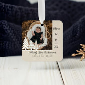 エバーグリーンクリスマスツリーベビー誕生写真 メタルオーナメント