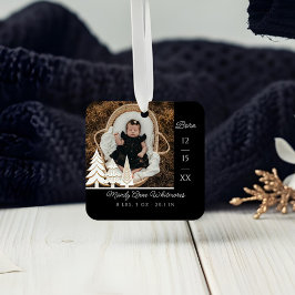 エバーグリーンクリスマスツリーベビー誕生写真 メタルオーナメント