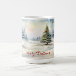エバーグリーンクリスマスツリーヴィンテージマグカップ コーヒーマグカップ