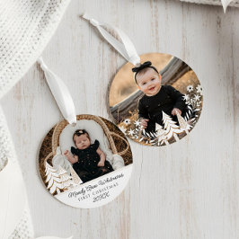 エバーグリーンクリスマスツリー初めてのクリスマス写真 オーナメント