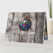 エバーグリーンクリスマスバーンホリデーフォールディングカード – Lg サンキューカード (裏面)