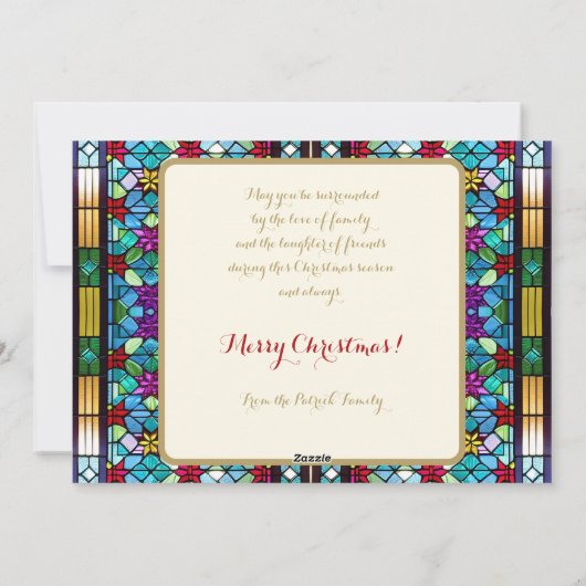 エバーグリーンクリスマスバーンホリデーフラットカード5"x7" シーズンカード (裏面)