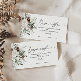 エバーグリーンクリスマスパインコーンおむつラッフルチケット エンクロージャーカード