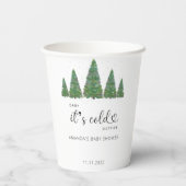 エバーグリーンクリスマスベビー外は寒い 紙コップ (裏面)