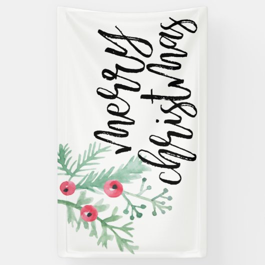 エバーグリーンクリスマスホリデーバナー 横断幕 (縦)