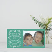 エバーグリーンクリスマスホリデーフォトカード シーズンカード (スタンド正面)