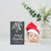エバーグリーンクリスマスホリデーフォトポストカード石板 シーズンポストカード (スタンド正面)