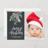 エバーグリーンクリスマスホリデーフォトポストカード石板 シーズンポストカード (正面/裏面)