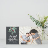 エバーグリーンクリスマスホリデーフォト石板 シーズンカード (スタンド正面)