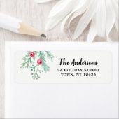 エバーグリーンクリスマスホリデー差出人住所ラベル ラベル (インサイチュ)