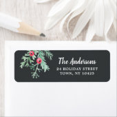 エバーグリーンクリスマスホリデー差出人住所ラベル ラベル (インサイチュ)