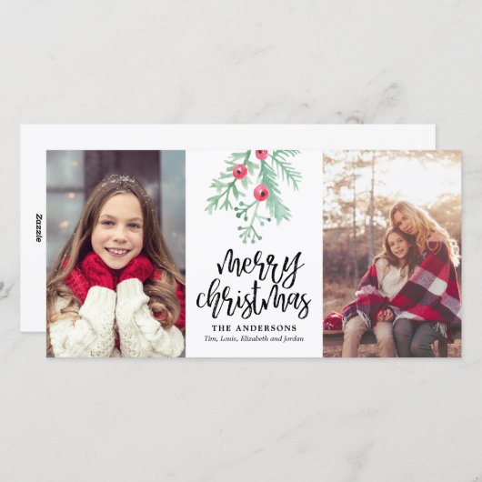 エバーグリーンクリスマスホリデー2 – 写真 シーズンカード (正面/裏面)