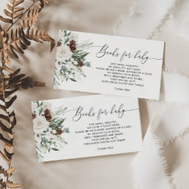 エバーグリーンクリスマス冬の本ベビーチケット エンクロージャーカード