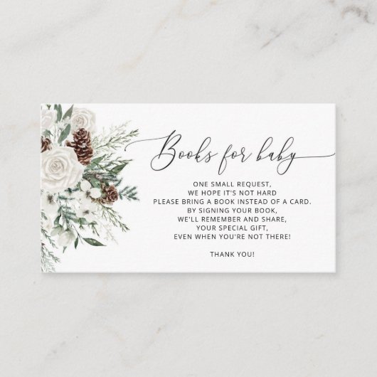 エバーグリーンクリスマス冬の本ベビーチケット エンクロージャーカード (正面)