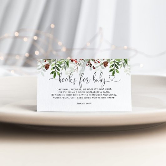 エバーグリーンクリスマス雪の本ベビーチケット エンクロージャーカード