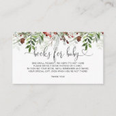 エバーグリーンクリスマス雪の本ベビーチケット エンクロージャーカード (正面)