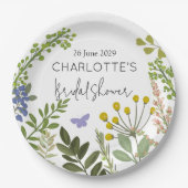 エバーグリーンサマーガーデンブライダルシャワー ペーパープレート (正面)