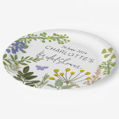 エバーグリーンサマーガーデンブライダルシャワー ペーパープレート (アングル)
