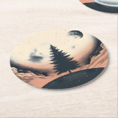 エバーグリーンセレニティ ラウンドペーパーコースター (アングル)