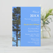 エバーグリーンツリー写真ブルー卒業 招待状 (スタンド正面)