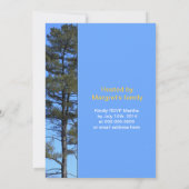 エバーグリーンツリー写真ブルー卒業 招待状 (裏面)